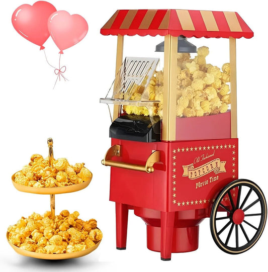 Popcorn Party Time! 🍿✨ Get your Vintage Air Popper - 1400 Watts of Oil-Free Fun! Perfect for movie nights at home! 🎥❤️ #PopcornMaker #HomeTheater
