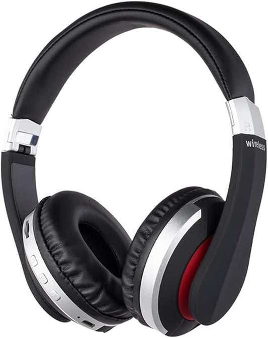 Ek-Mh7 Noise Cancelling Rechargeable Wireless Headphones Bluetooth Game Folding Headset Wired/Wireless 5.0 Portable Folding Headphones with Mic,For Online Class,Pc/Cell Phones/Tv (Silver)