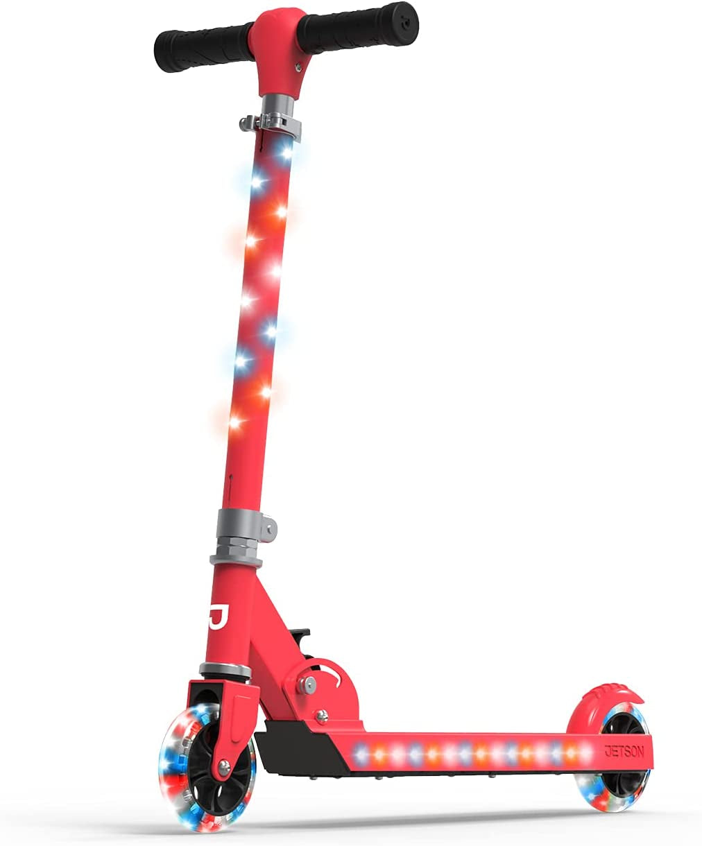 "🌟 Zoom into fun, Light it Up, with the Jupiter Kick Scooter! 🌈 Perfect for kids, this lightweight, collapsible ride features dazzling RGB lights on the stem, wheels, and deck. Get ready to roll in style! 🛴✨ #KidApproved #ScooterLife"