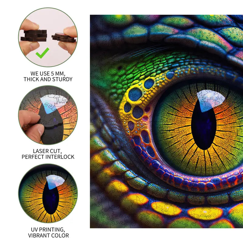 Snake Eye Mys Aurora Wooden Jigsaw Puzzle for Kids and Adults 200 500 Pcs Unique Shape Nice Box Packing Fun Challenging Brain Exercise Family Game Creative Gift for Friends Parents Grandparents Multicoloured