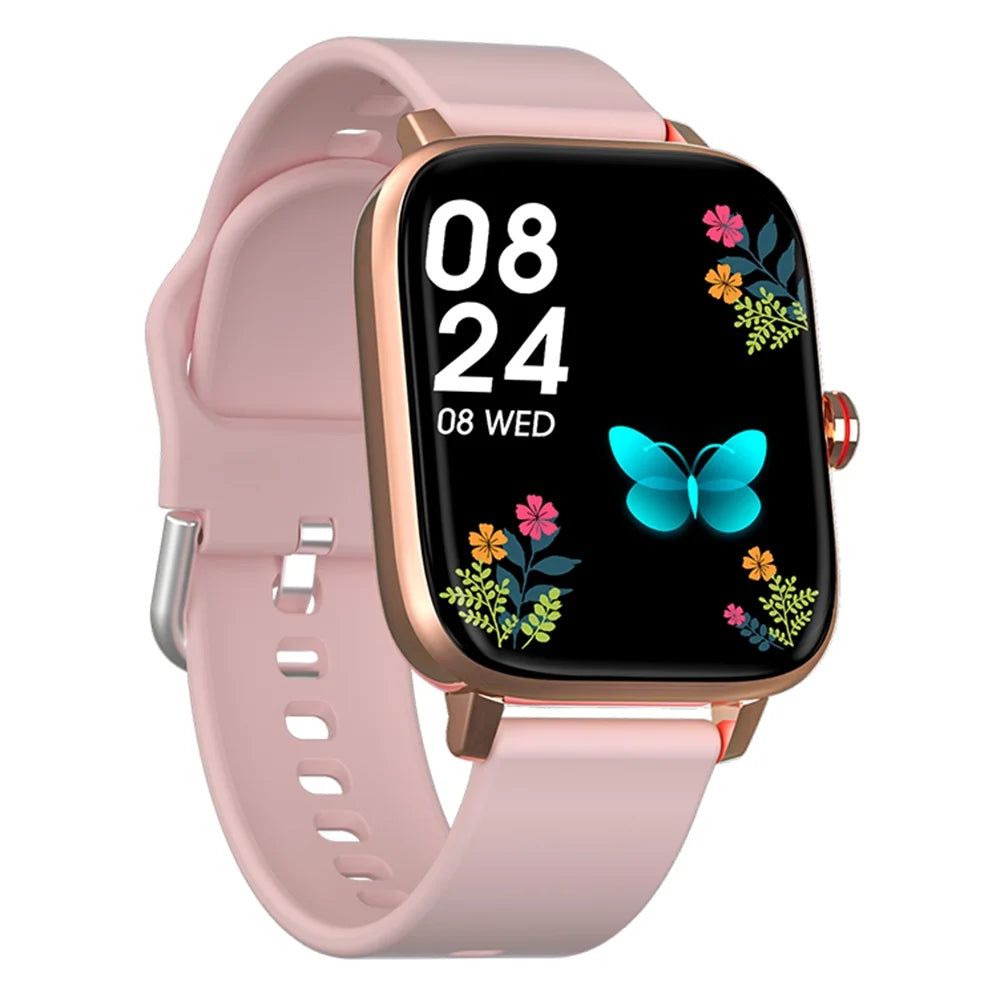 Smart Watch for Women, 1.69 Inch Smartwatch for Android/Ios, IP67 Waterproof Outdoor Fitness Tracker Smart Watches (Gold)