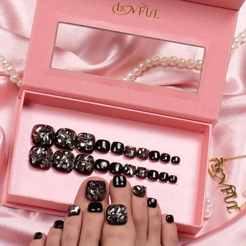 20PCS SIZE FREE Lovful Acrylictoes Handmade Press on Feet Nails Pedicure Acrylicnailtoes (RY)