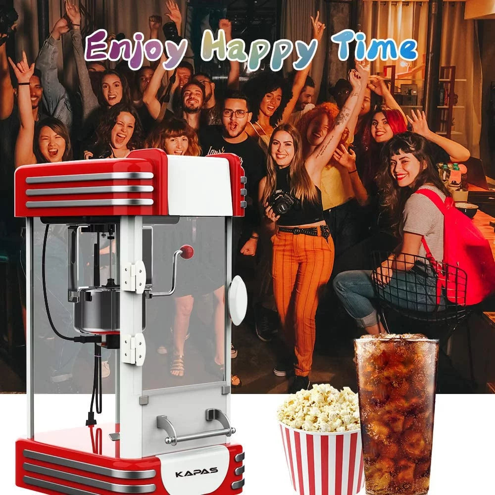 Popcorn Machine, Red Tabletop Popcorn Maker with Accessories