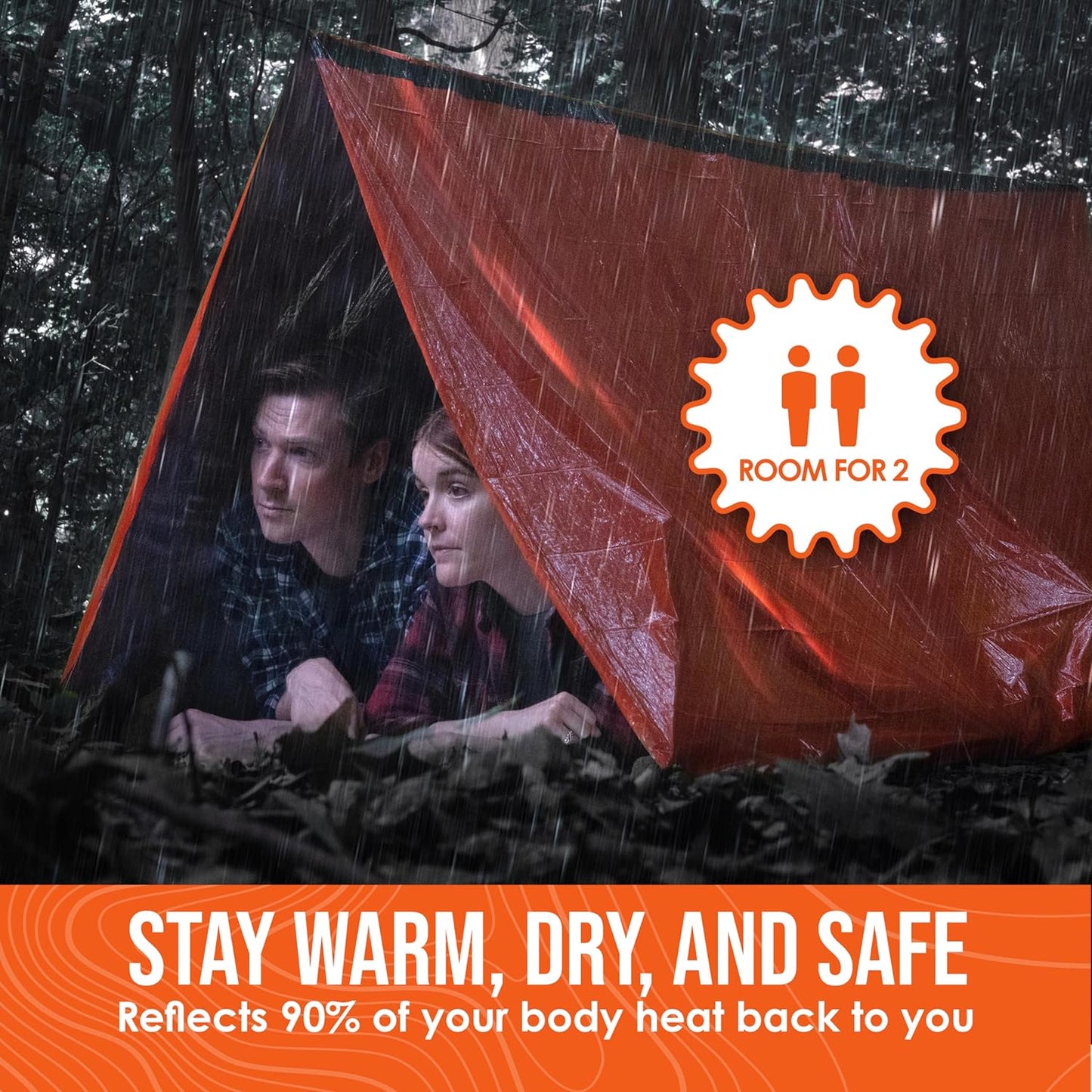 Ultimate Survival Life Tent: 2-Person Mylar Emergency Shelter with Paracord and Whistle for All-Weather Protection in Camping and Hiking Adventures