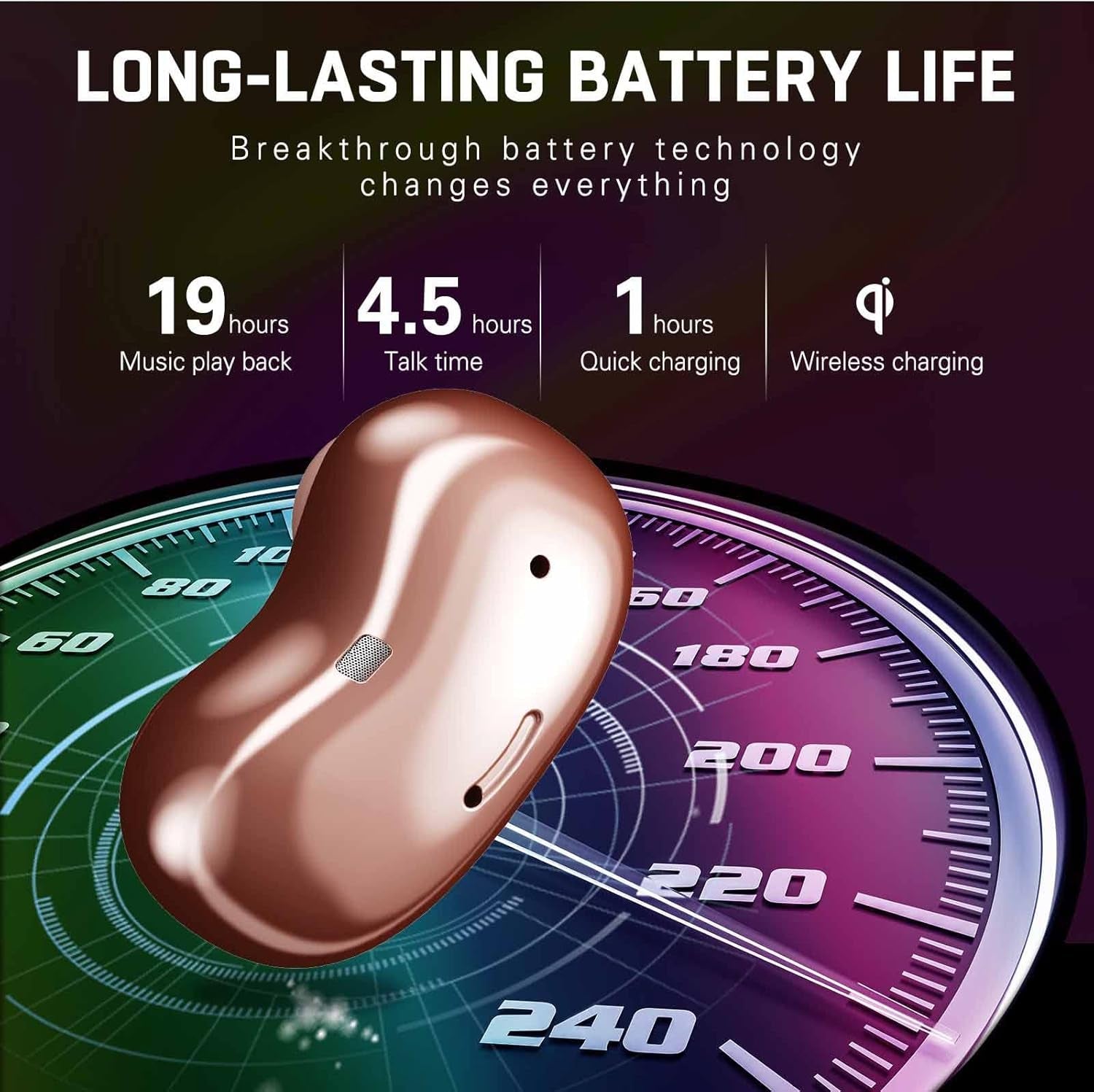 Street Buds Live - True Wireless Earbuds W/Hands Free Controls (Wireless Charging Case Included) - Rose Gold